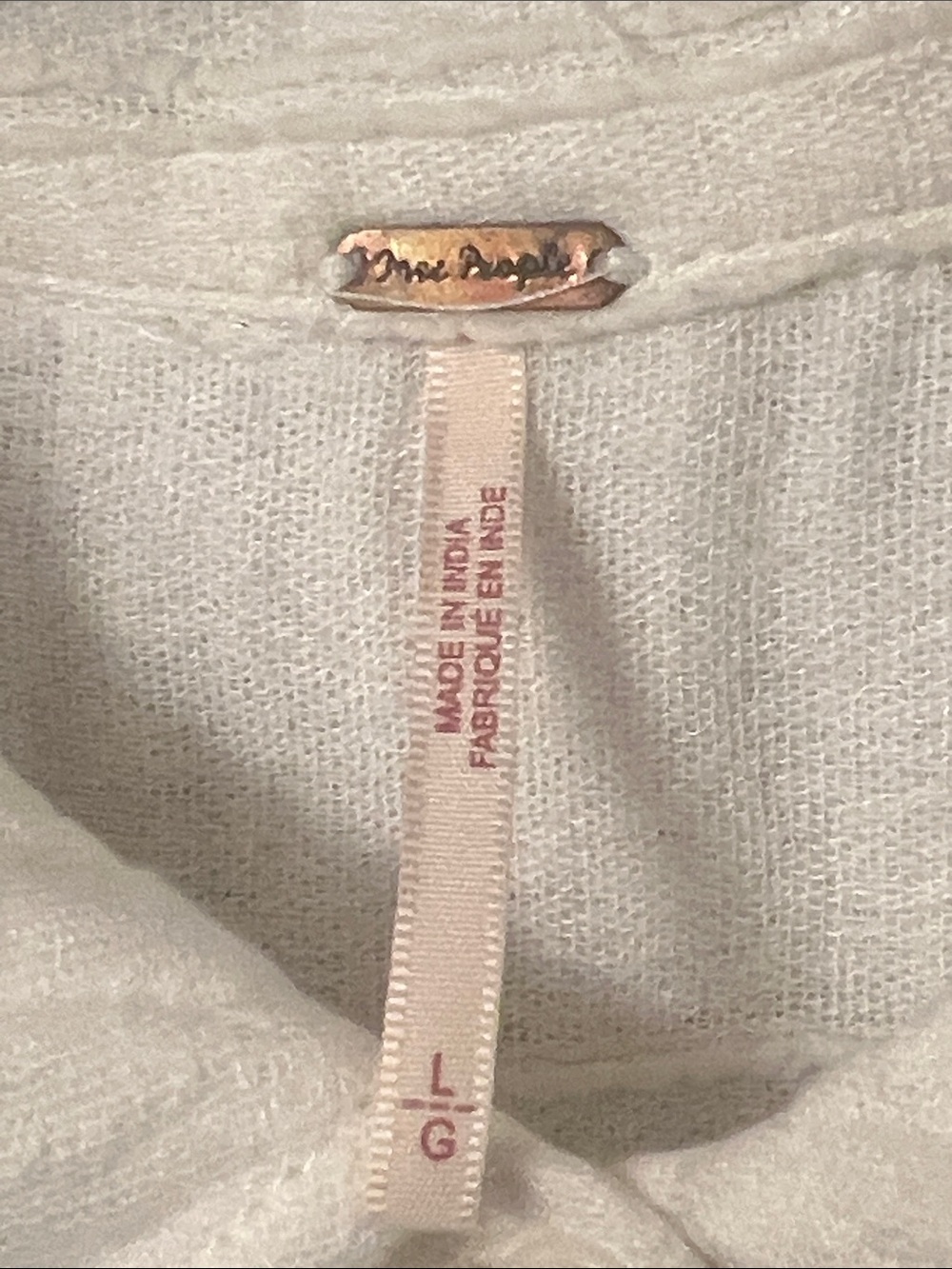 Free People Ivory Button-Down Tunic Shirt (Bin 2-73) - Picture 3 of 7